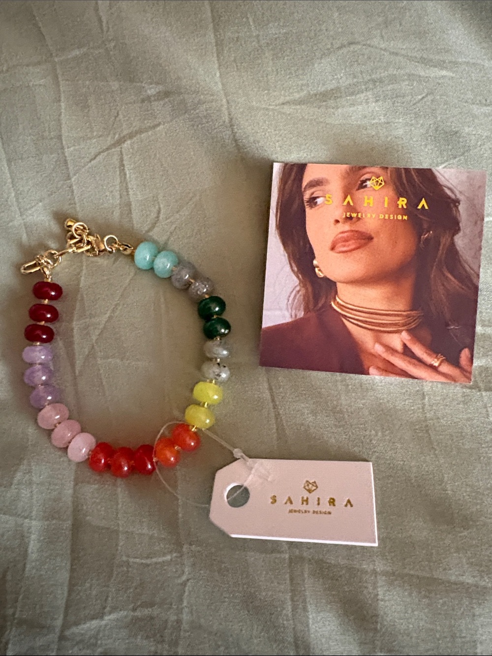 Sahira Multicolor Beaded Bracelet - Rainbow Gemstone Accent